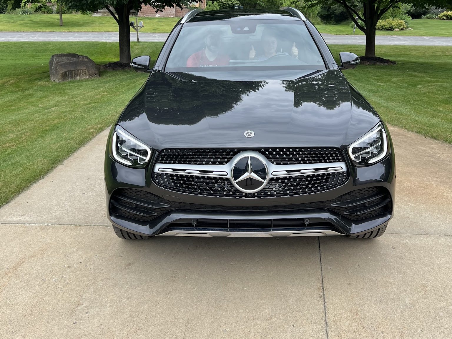 Black Mercedes SUV after repair